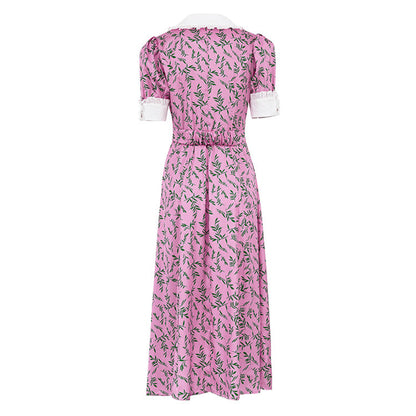 French Style Elegant Maxi Dress With Doll Collar
