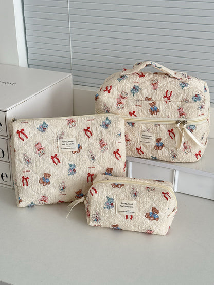 Cute Cartoon Animal Print Makeup Bag Spacious Toiletry Kit