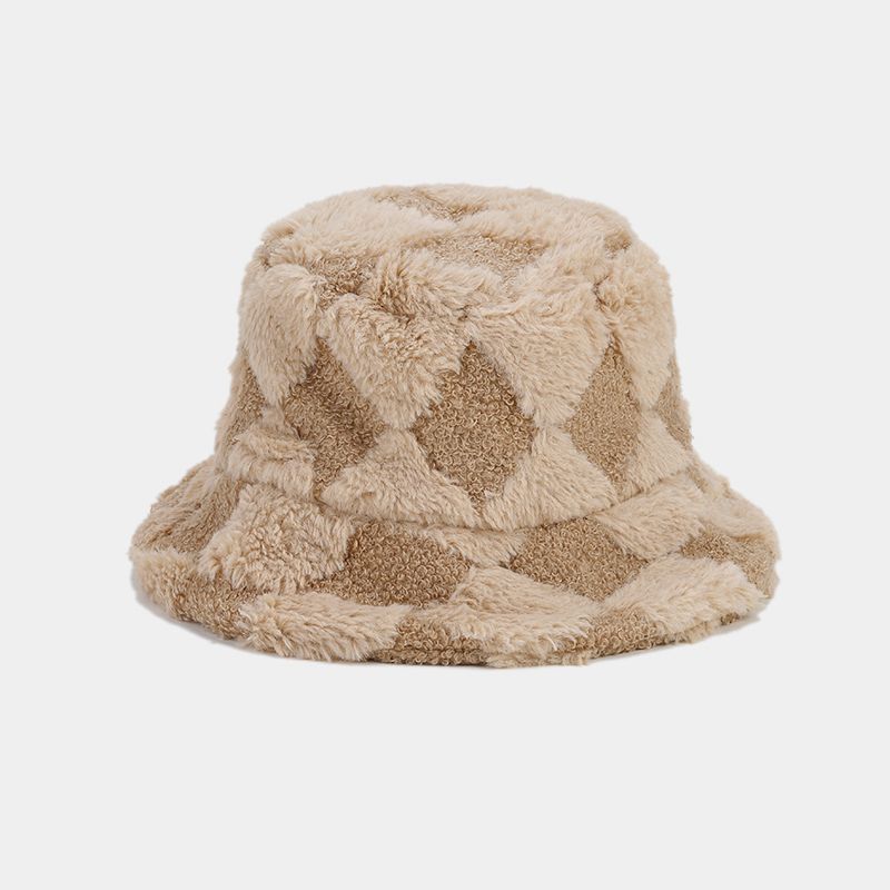Solid Color Simple Diamond Checker Bucket Hats