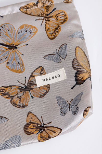 Vintage Butterfly Jacquard Portable Makeup Bag