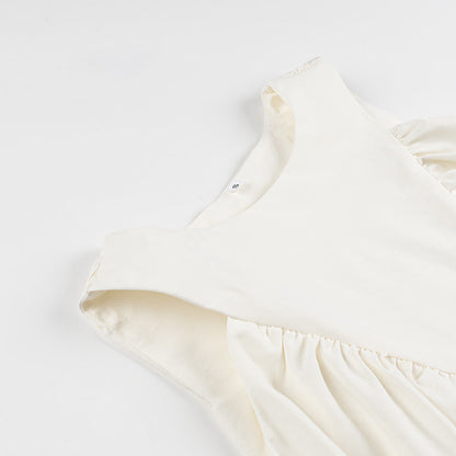 Solid Color Ruched Sleeveless Tank Top