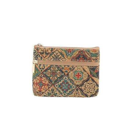 Retro Print Double-Layer Coin Purse Wallet