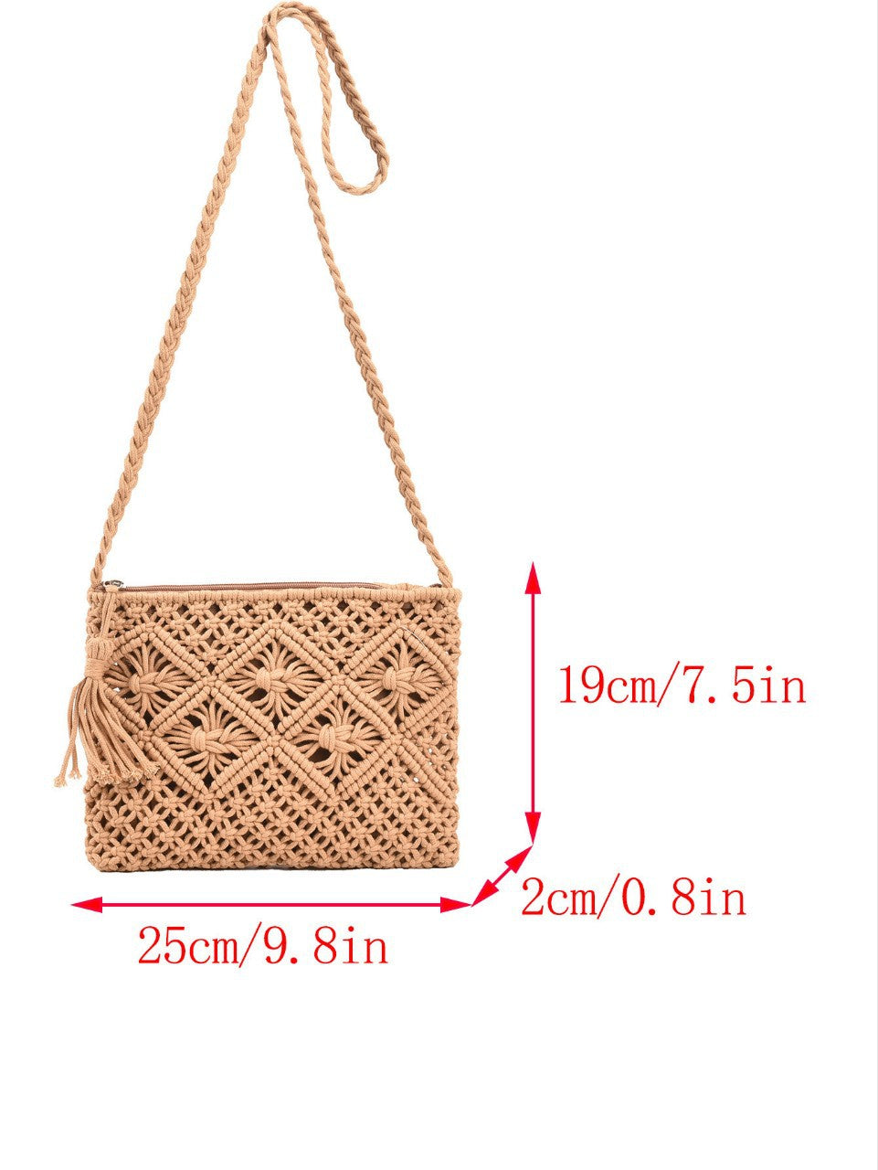 Knitted Bag Women'S 2025 New Fashion Versatile Shoulder Messenger Bag Casual High-End Woven Straw Bag