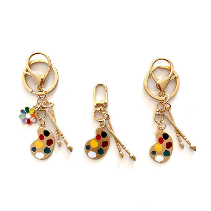 Artist Charm Alloy Paint Palette Keychain