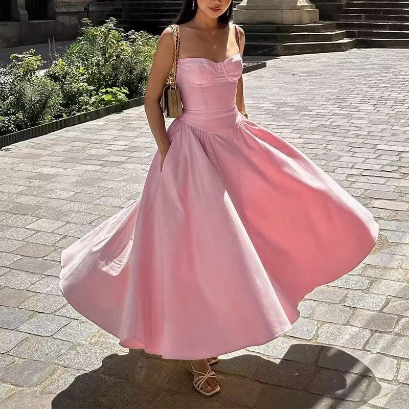 Elegant Vintage-Inspired A-Line Midi Dress