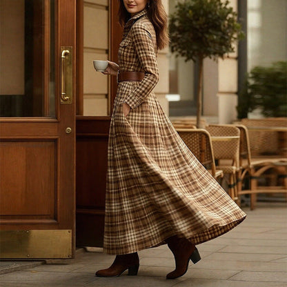 French Elegant A-Line Dress with Vintage Design
