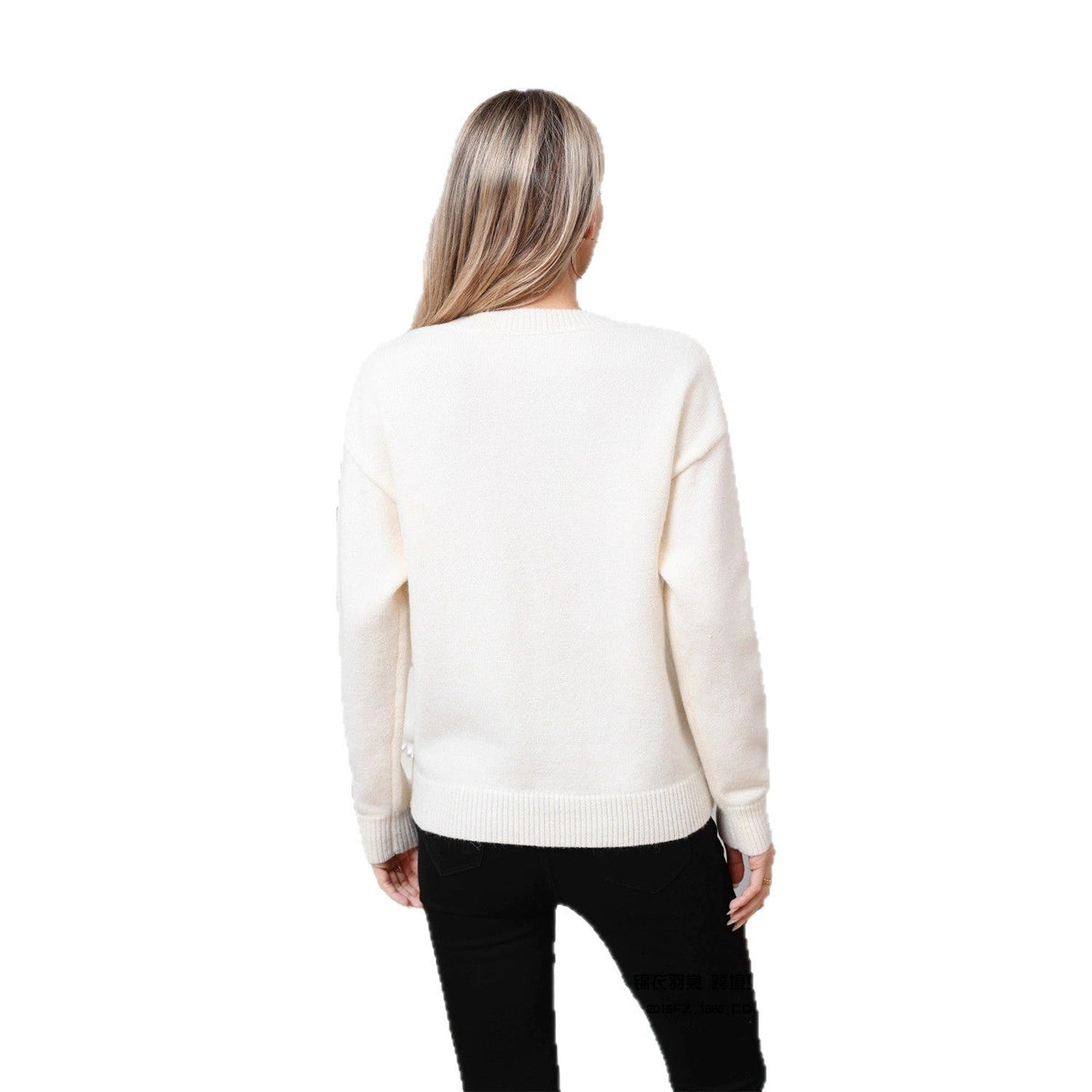 Casual Round Neck Christmas Jacquard Knit Sweater