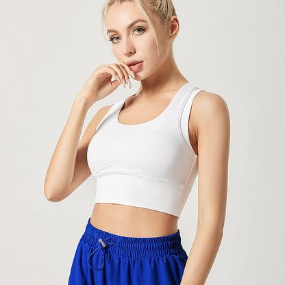 Threaded Sports Vest Bra Women'S Shockproof High-Strength Professional Fitness Yoga Clothes Top