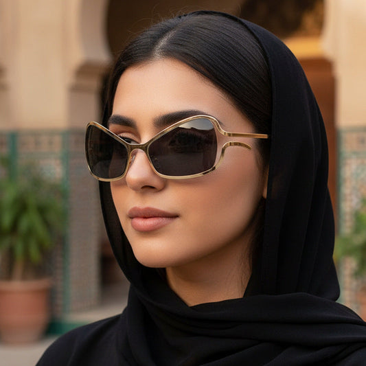 Trendy Y2K Metal Sunglasses Hip Hop Style Shaped Shades