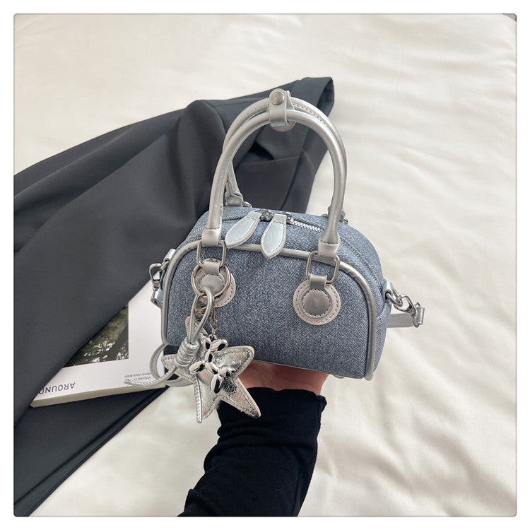 Trendy Shell Bag for Women - Stylish Denim Crossbody