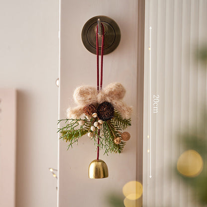 Christmas Wreath Bow Jingle Bell Hanging Orenament