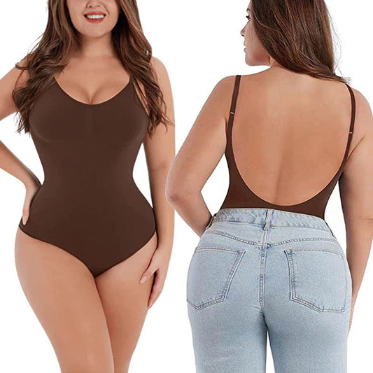 Seamless Body Shaping Bodysuit With Backless Design