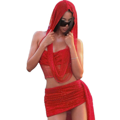 Sexy Cut-Out Halter Top & Mini Skirt Set
