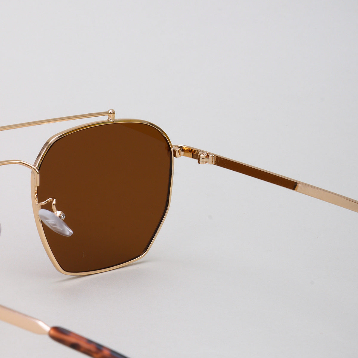 Vintage Double Bridge Square Metal Sunglasses