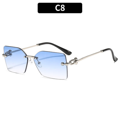 Trendy Stylish Square Metal Sunglasses UV400 Protection