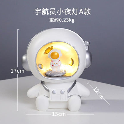 Cartoon Astronaut  Nightlight Resin Ornaments Creative Gift Piggy Bank Decoration For Children'S Birthday