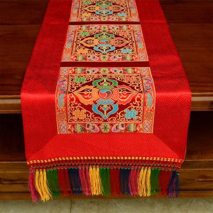 Tibetan-Style Folk Tablecloth Retro Long Table Tea Tablecloth Buddha Hall Decoration
