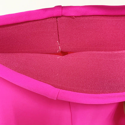 Fluorescent Pink Leggings High Stretch Casual Pants