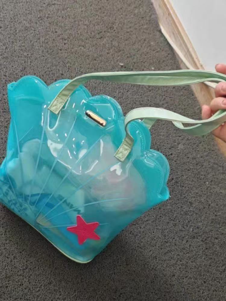 Transparent Shell Shoulder Bag Stylish PVC Tote for Everyday Use