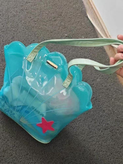Transparent Shell Shoulder Bag Stylish PVC Tote for Everyday Use