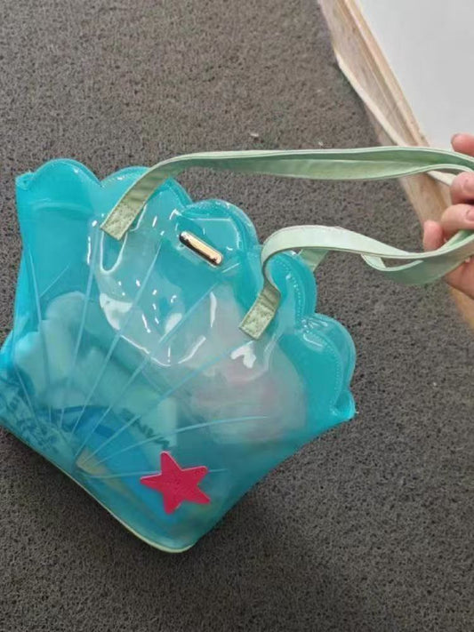 Transparent Shell Shoulder Bag Stylish PVC Tote for Everyday Use