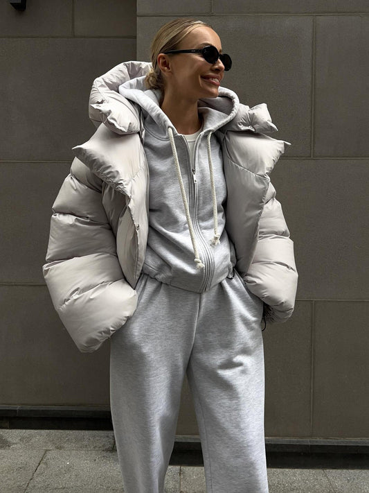 Women's Trendy Hooded Puffer Jacket Casual Street Style