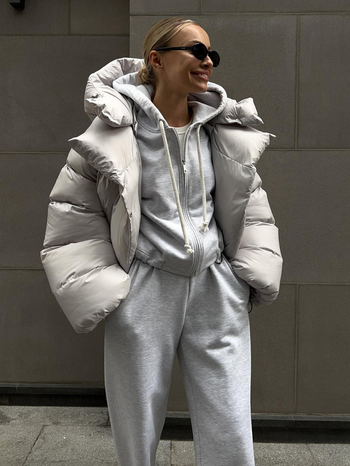Trendy Hooded Cotton Puffer Jacket Casual Streetwear