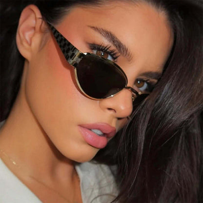Retro Cat Eye Sunglasses Stylish Metal Frame UV400 Protection