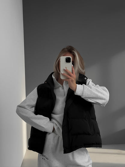 Trendy Hooded Puffer Vest with Sleeveless Design