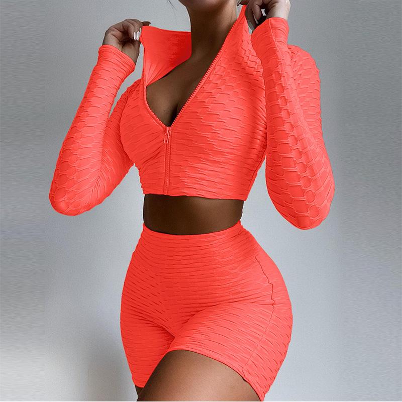 Women'S Yoga Clothes Fashion Solid Long-Sleeved Casual Sports Suit Women