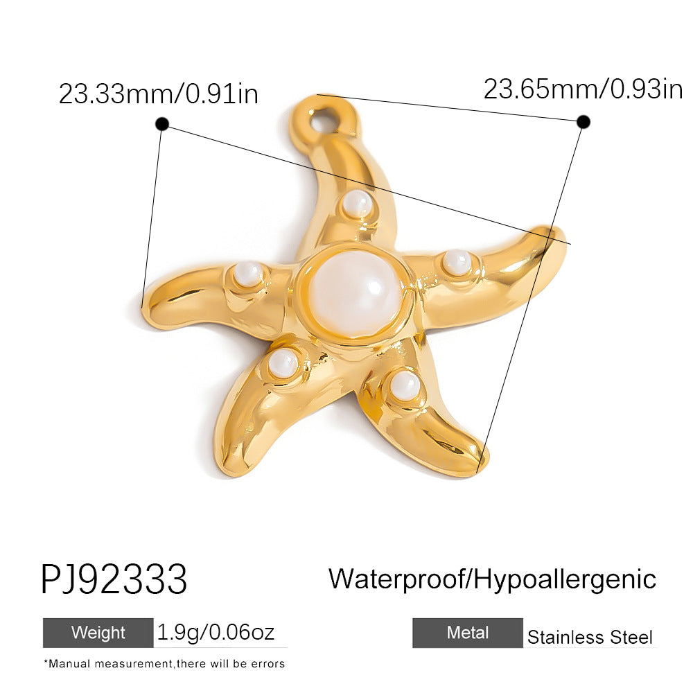Stylish Ocean-Themed Stainless Steel DIY Pendant Heart Fish Charm