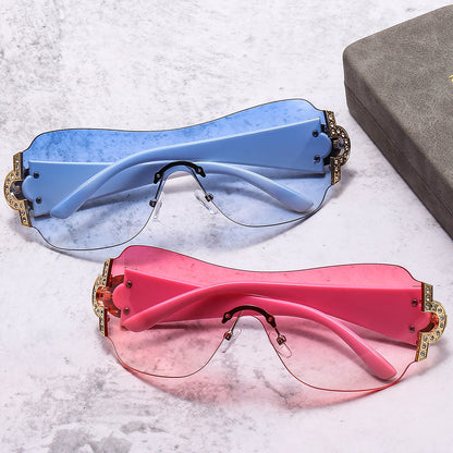 Y2K Style Oversized Rhinestone Sunglasses Trendy Fashion Eyewear