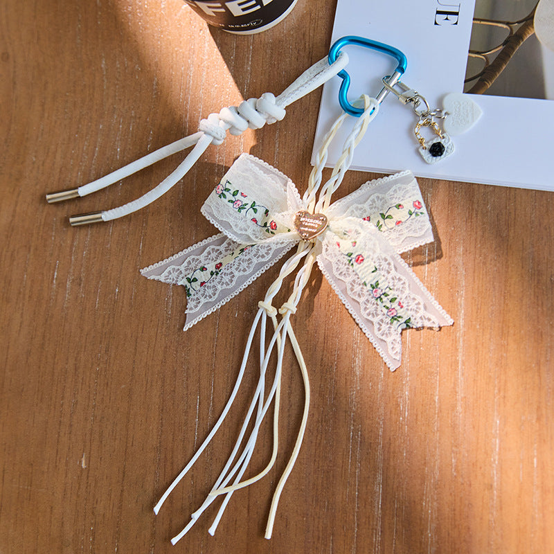 Cute Bow Star Braided Keychain Bag Charm