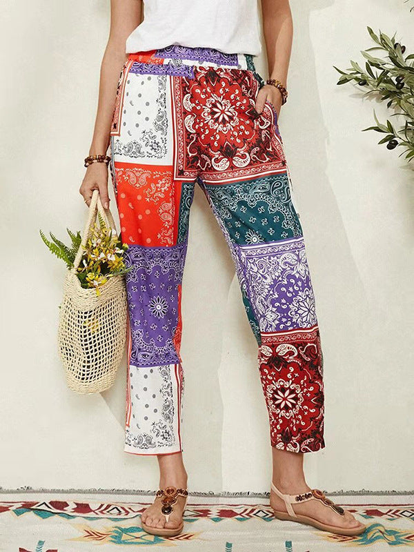 Digital Print Women'S Floral Pants
