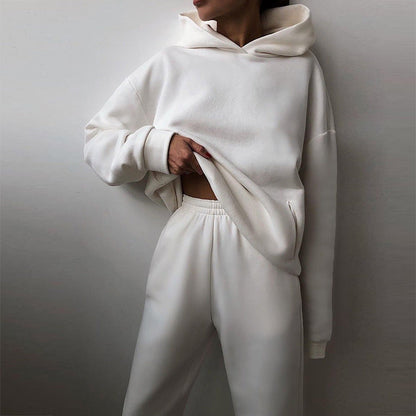 Hooded Sweatshirt And Long Pants Set Casual All-Season Outfit