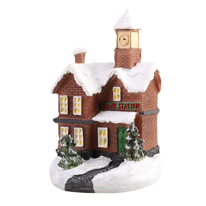 Christmas New Christmas Decorations Resin Small House Micro Landscape Resin House Small Ornaments Christmas Gifts