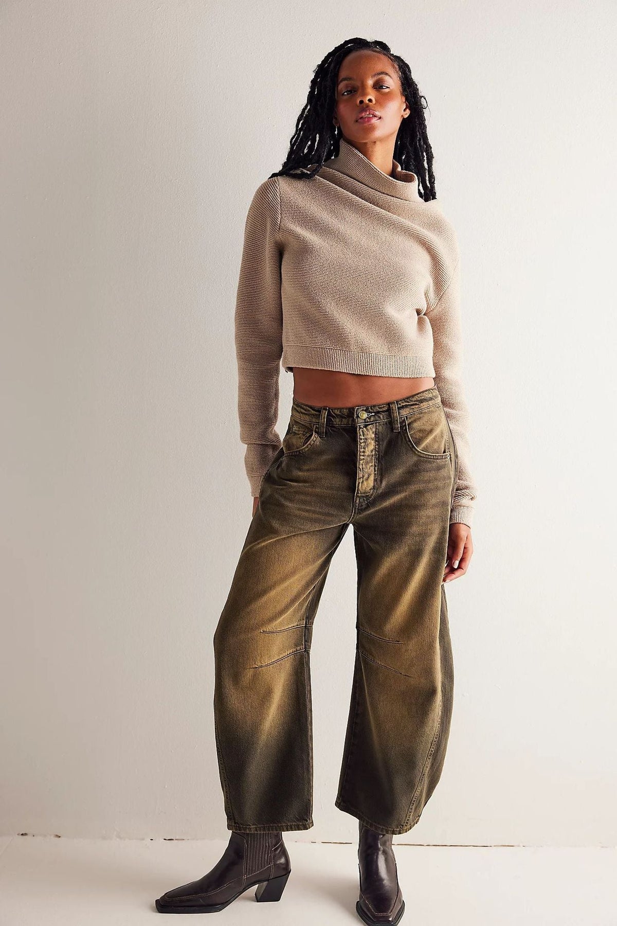 Casual Loose-Fit Mid-Rise Straight-Leg Women's Jeans