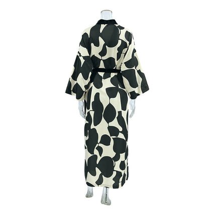 Contrast Color Print Homewear Dress