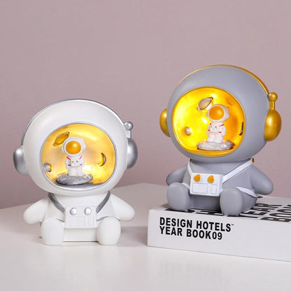 Cartoon Astronaut  Nightlight Resin Ornaments Creative Gift Piggy Bank Decoration For Children'S Birthday