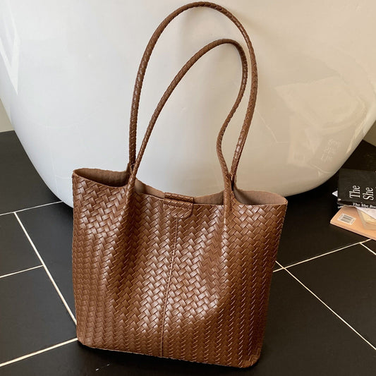 Woven Tote Bag for Women Stylish Casual Shoulder Bag