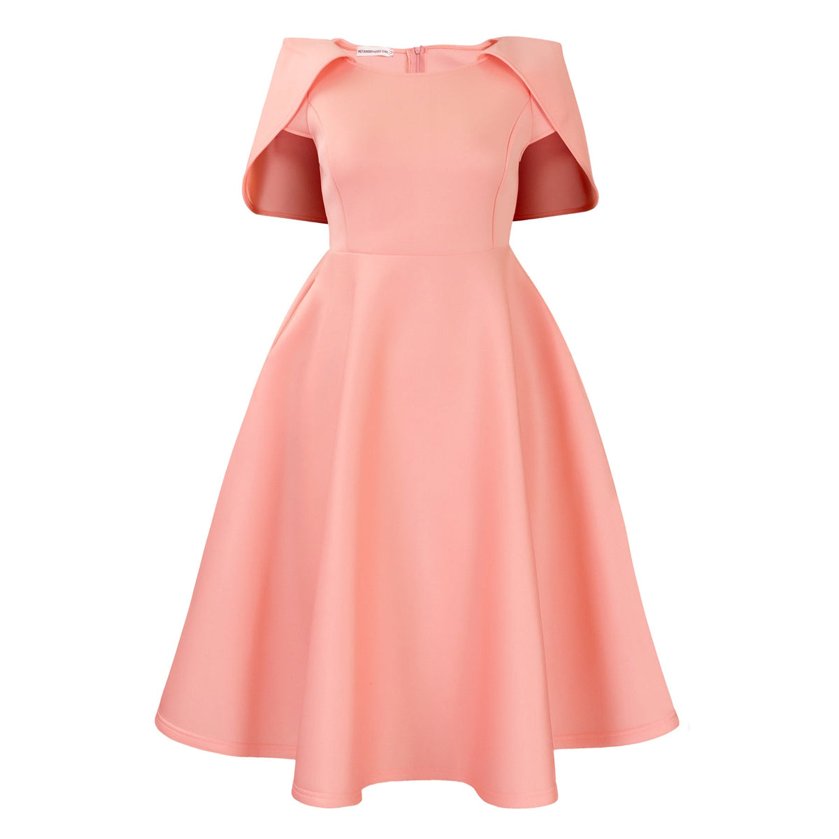 Elegant Cape Dress For Parties Made Of Polyester