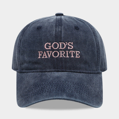 Letter Embroidered Solid Color Baseball Cap