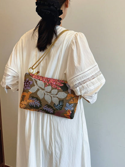 Sequin Evening Clutch Bag Embroidered Handbag for Women