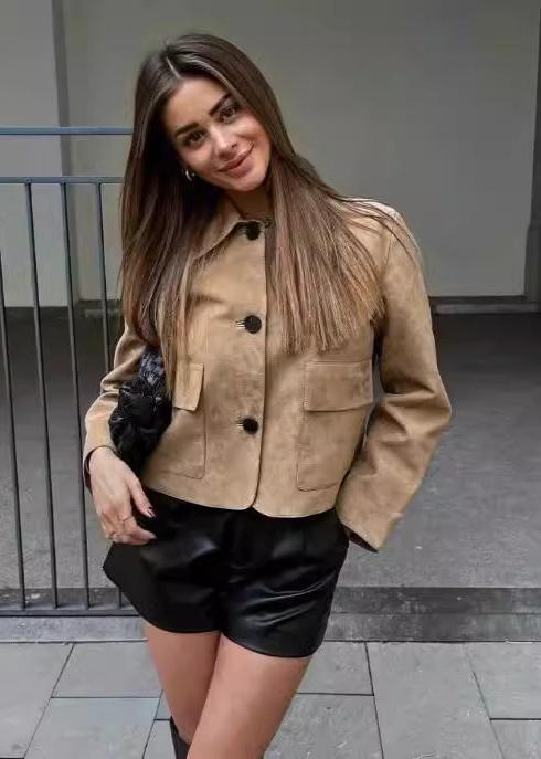 Boxy Wool Jacket In Classic Camel Beige