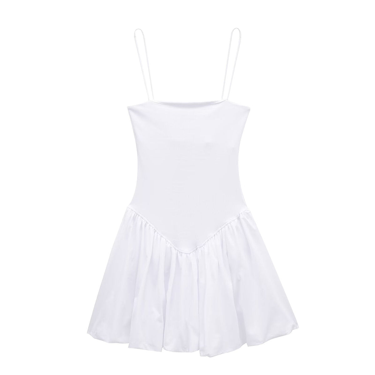 Solid Color Sleeveless Spaghetti Strap Dress
