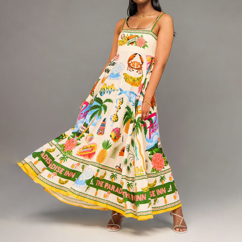 Elegant High-Waisted Floral Maxi Dress