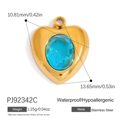 Stylish Ocean-Themed Stainless Steel DIY Pendant Heart Fish Charm
