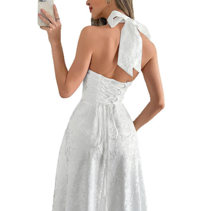 Elegant Halter Neck Long Dress for Women