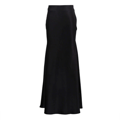 Elegant High-Waisted Satin Bodycon Midi Skirt