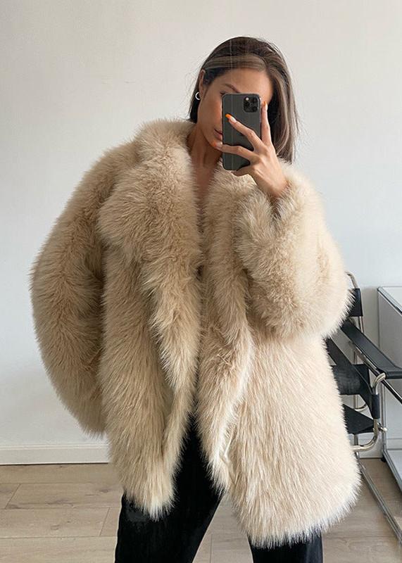 Suit Collar Fur Coat Premium Plush Material